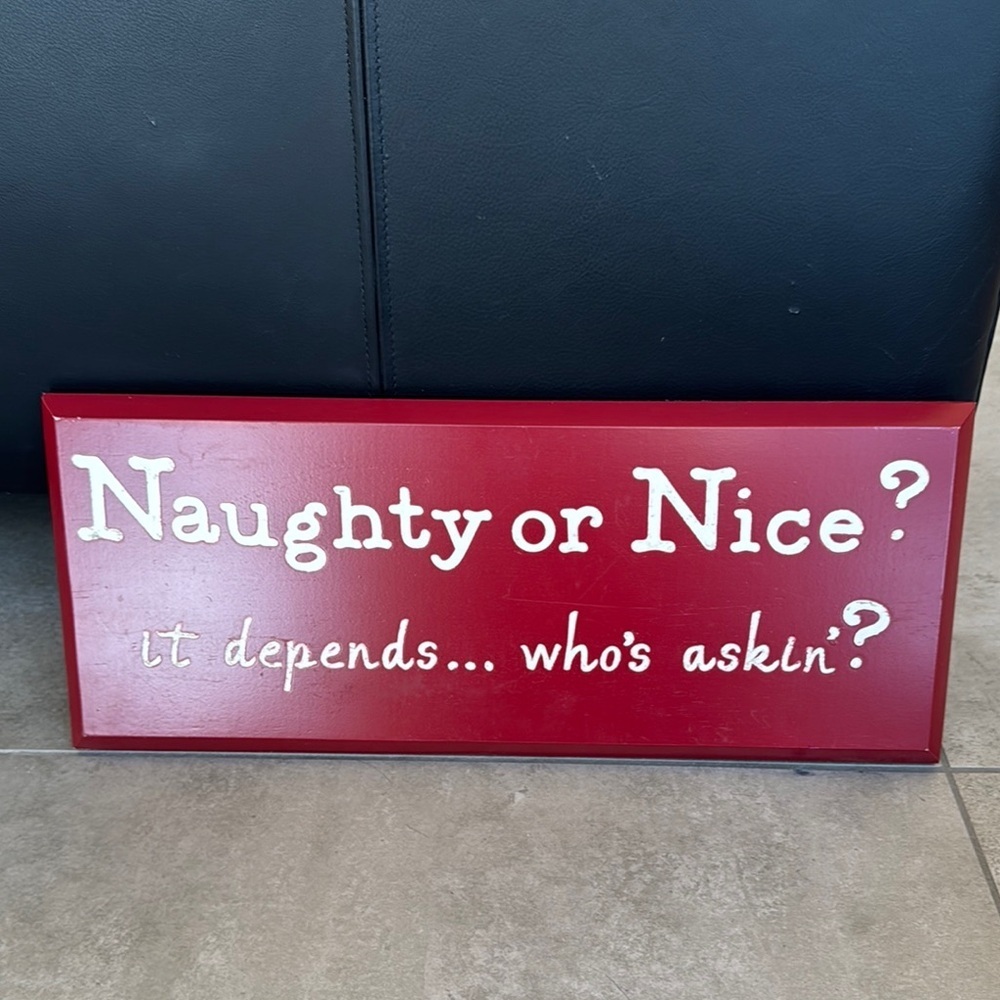 Red Naughty or Nice Sign